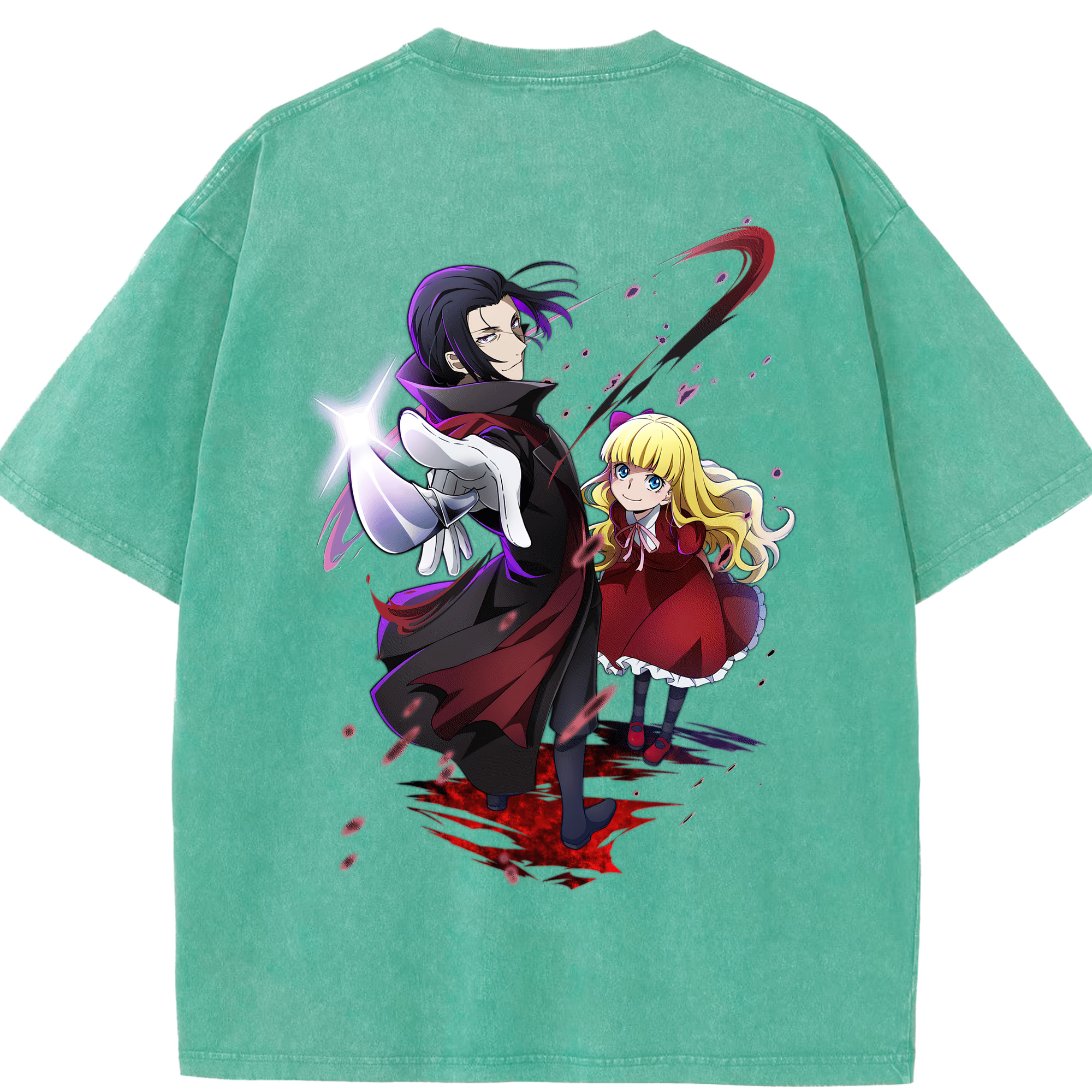 （画像用） 文豪ストレイドッグス Bungo Stray Dogs 綿100% ヴィンテージ風 半袖Tシャツ（背面プリント）